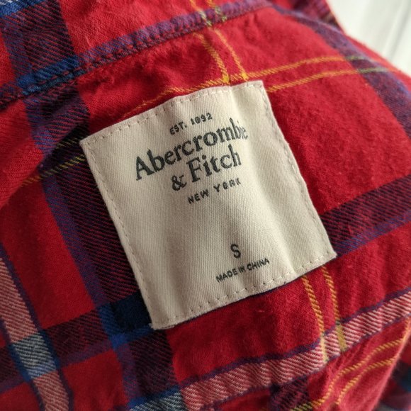 womens vintage holiday a&f red plaid button down size small - Picture 2 of 4